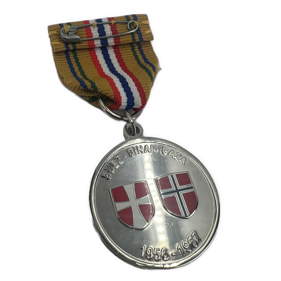 UNEF 50-års Jubileums medalje Gaza Sinai 1956-67 m/miniatyr og båndstripe