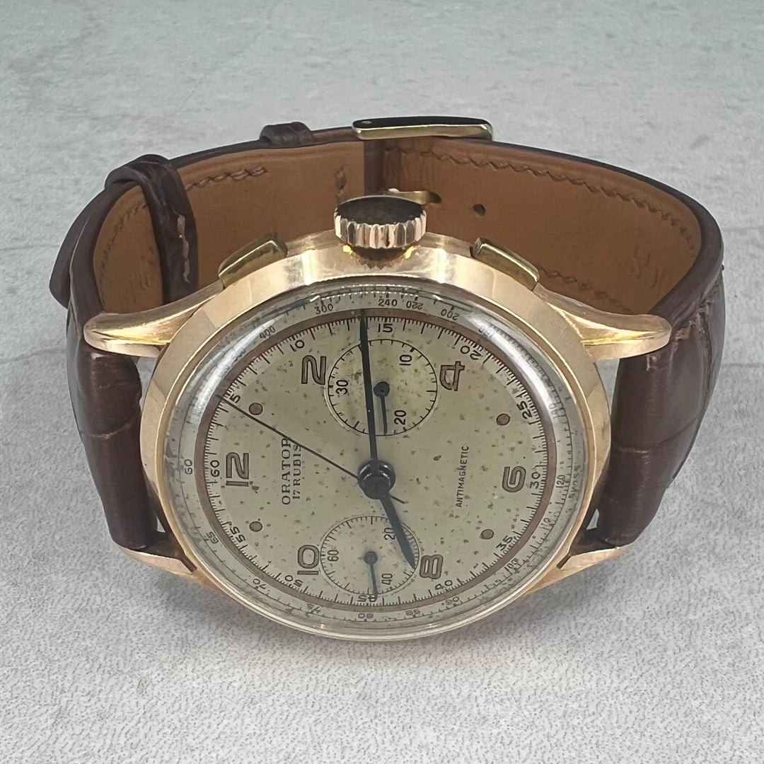Orator Chronograph 18K gull c.1960