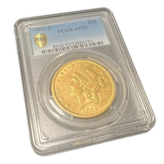 $20 1862-S PCGS AU53