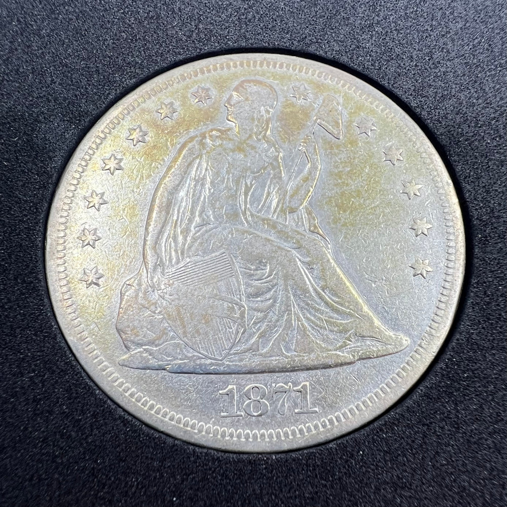 1871 $1 Seated Liberty Kv.1 i skrin fra Samlerhuset