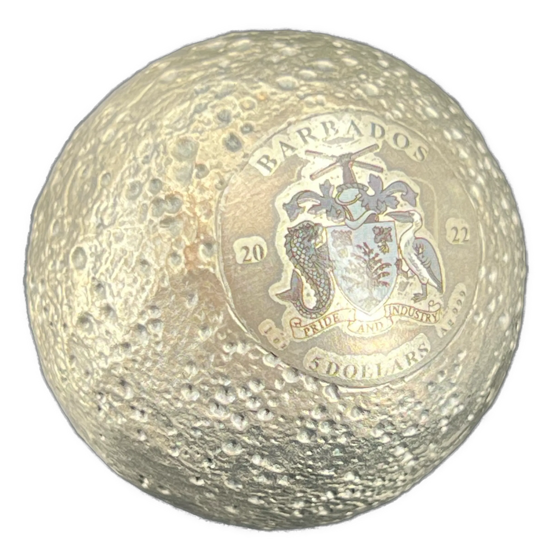 1oz .999Ag Mercury Spherical Coin $5 Barbados