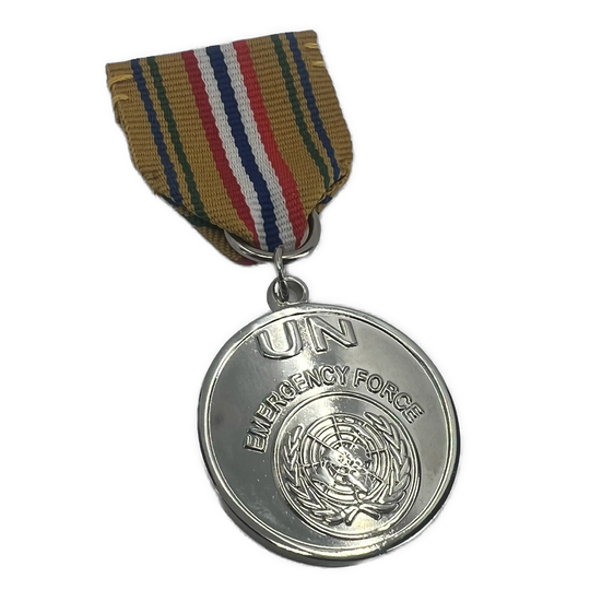 UNEF 50-års Jubileums medalje Gaza Sinai 1956-67 m/miniatyr og båndstripe