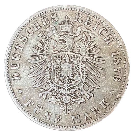 5 Mark 1876 B Deutsches Reich  kv.1