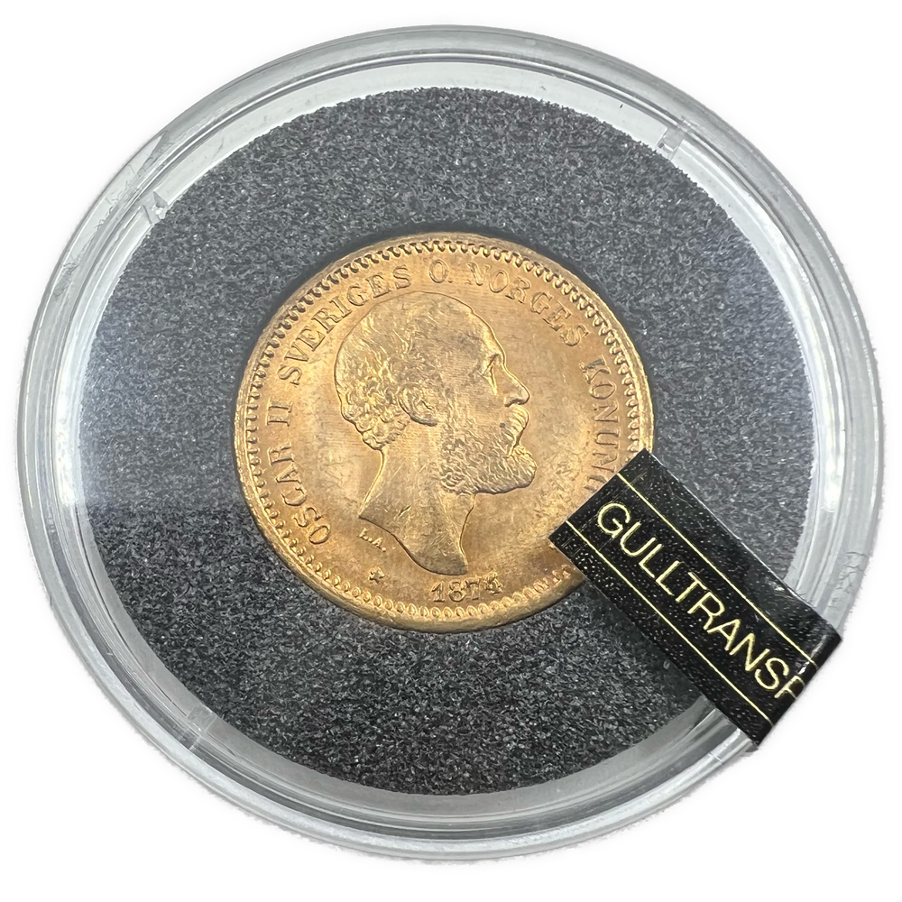 4.48g .900Au (SPOT+5%) 10 Kr 1876 Sverige Kv.01