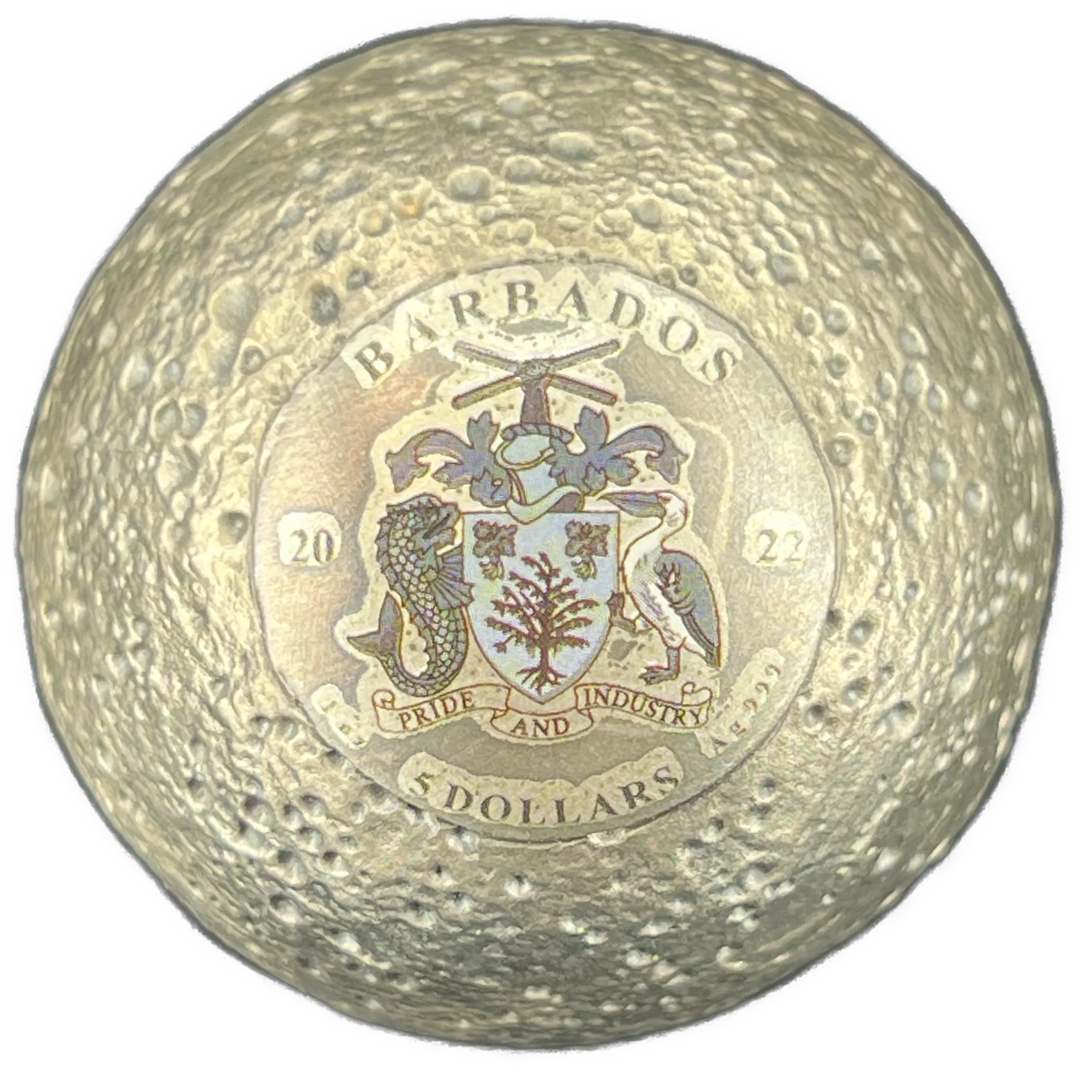 1oz .999Ag Mercury Spherical Coin $5 Barbados