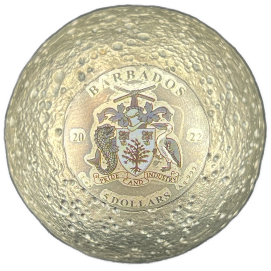 1oz .999Ag Mercury Spherical Coin $5 Barbados