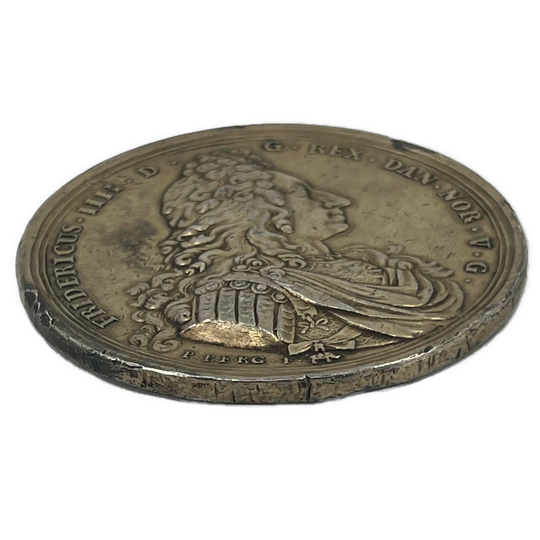 Slaget i Køge Bugt 1710 medalje i sølv av Peter Berg