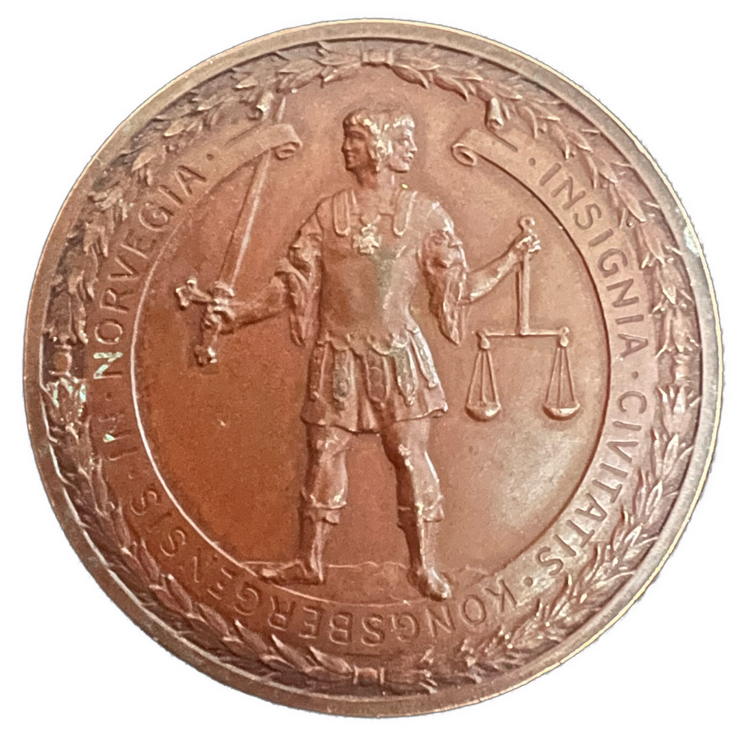 Kongsberg Jubilæumsutstilling 1924 bronsemedalje fra Ivar Throndsen