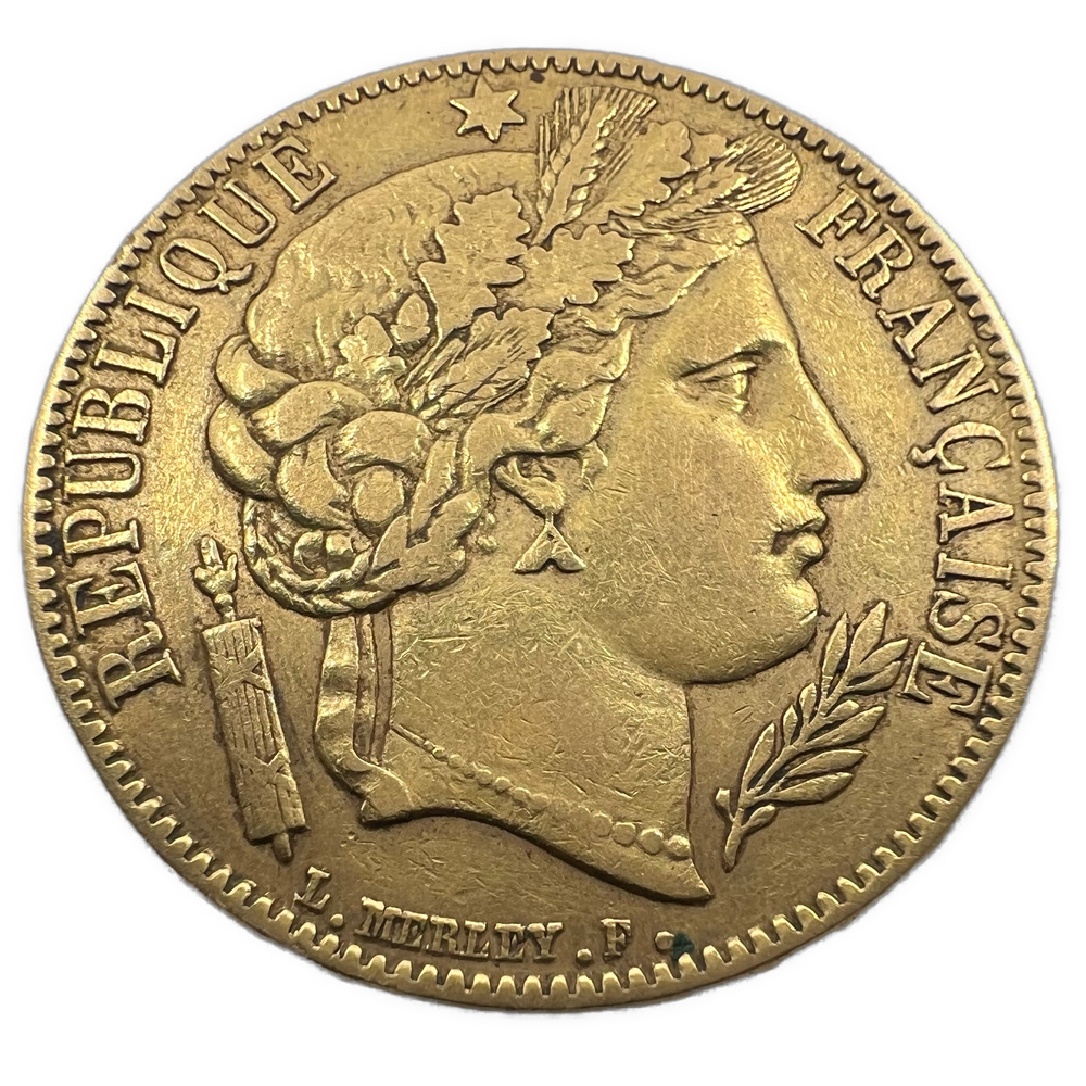 6.45g .900Au (SPOT+2%) 20 Francs 1850 Kv.1+/01