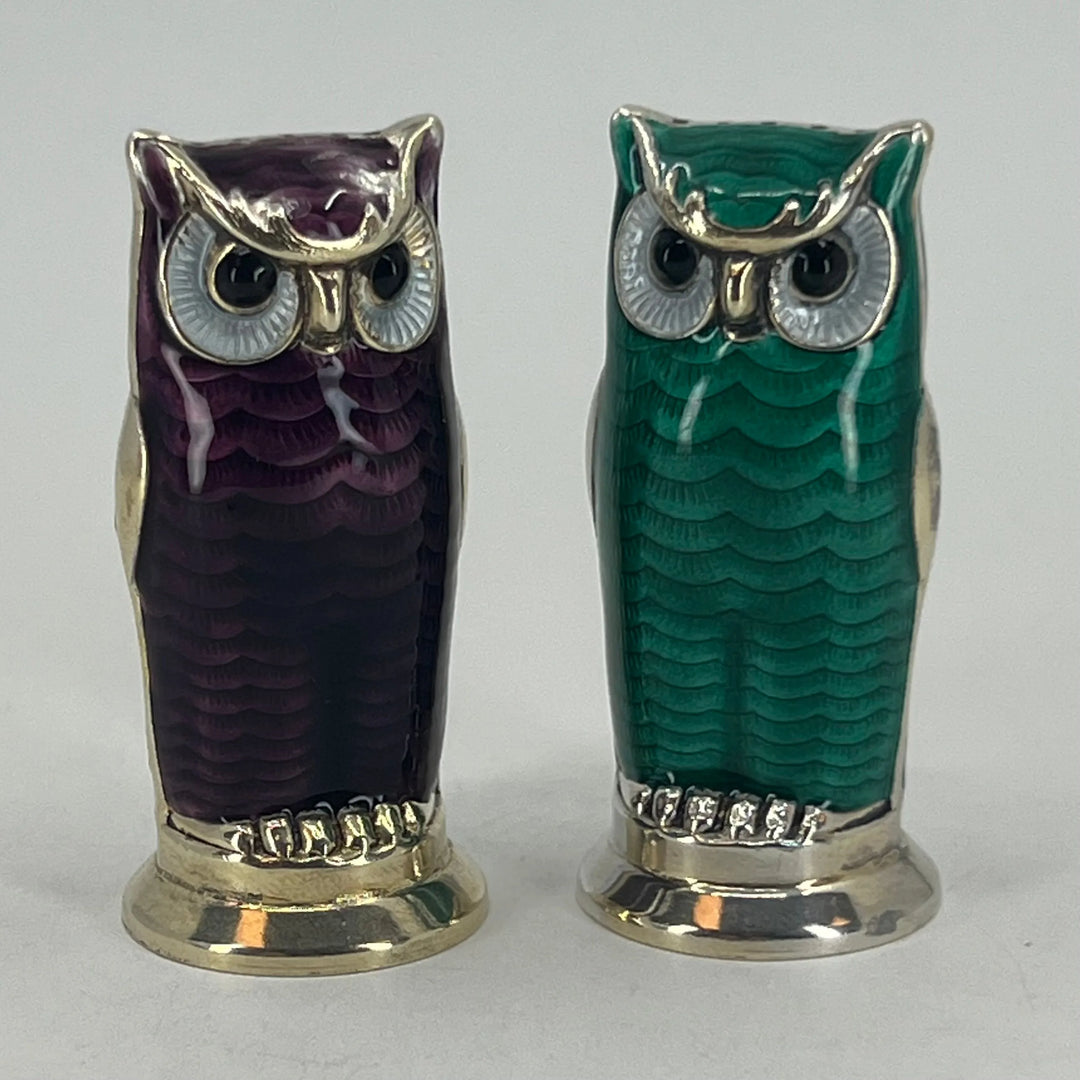 925s D-A emalje Salt og Pepperbøsser (skade)