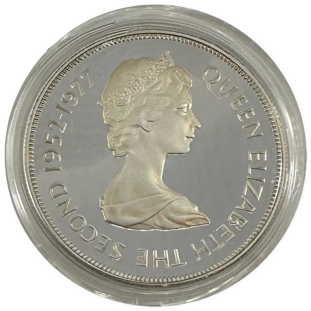 28.2g .925Ag (SPOT) 1977 Jersey 25 Pence Proof Silver 25TH ACCESSION QUEEN ELIZABETH II 2G47