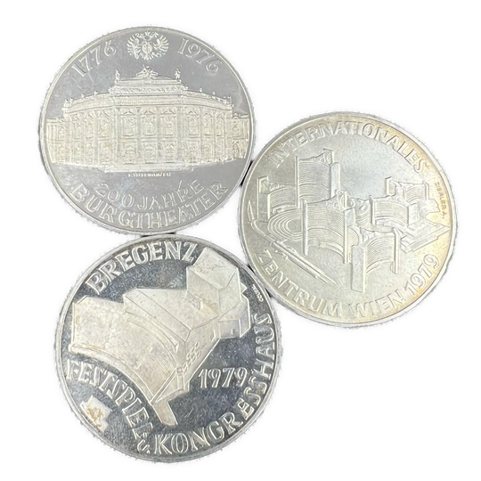 71.4g .925Ag (SPOT) 3x100 Schilling Østerrike 1976-79