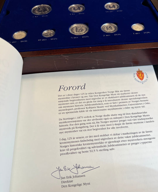 96.3g .925Ag (SPOT) Den Norske Kronemynt 125år sett fra Samlerhuset