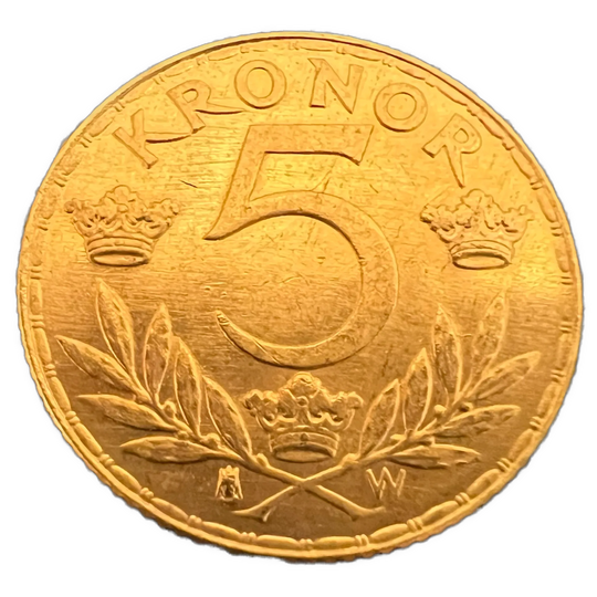 2.24g .900Au (SPOT) 5Kr 1920 Sverige