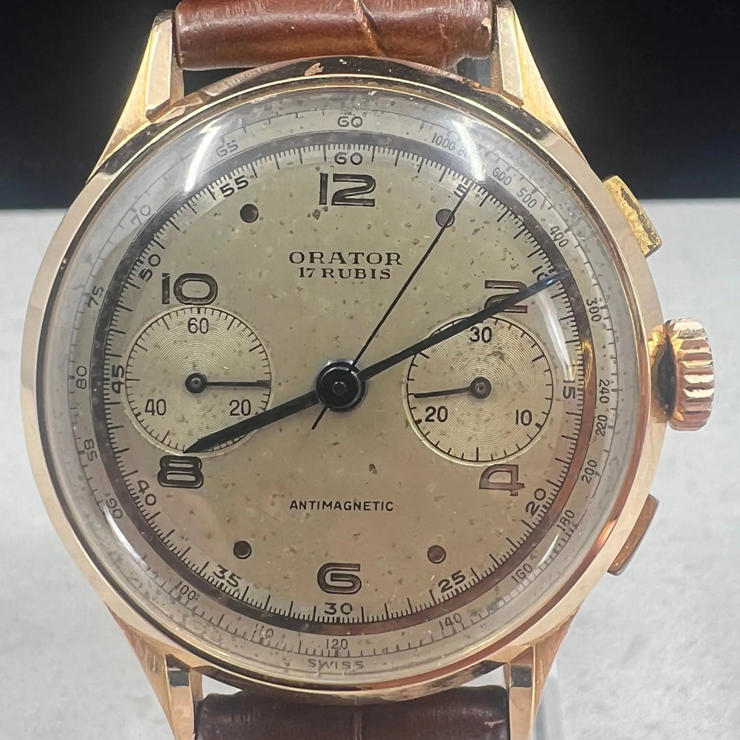 Orator Chronograph 18K gull c.1960