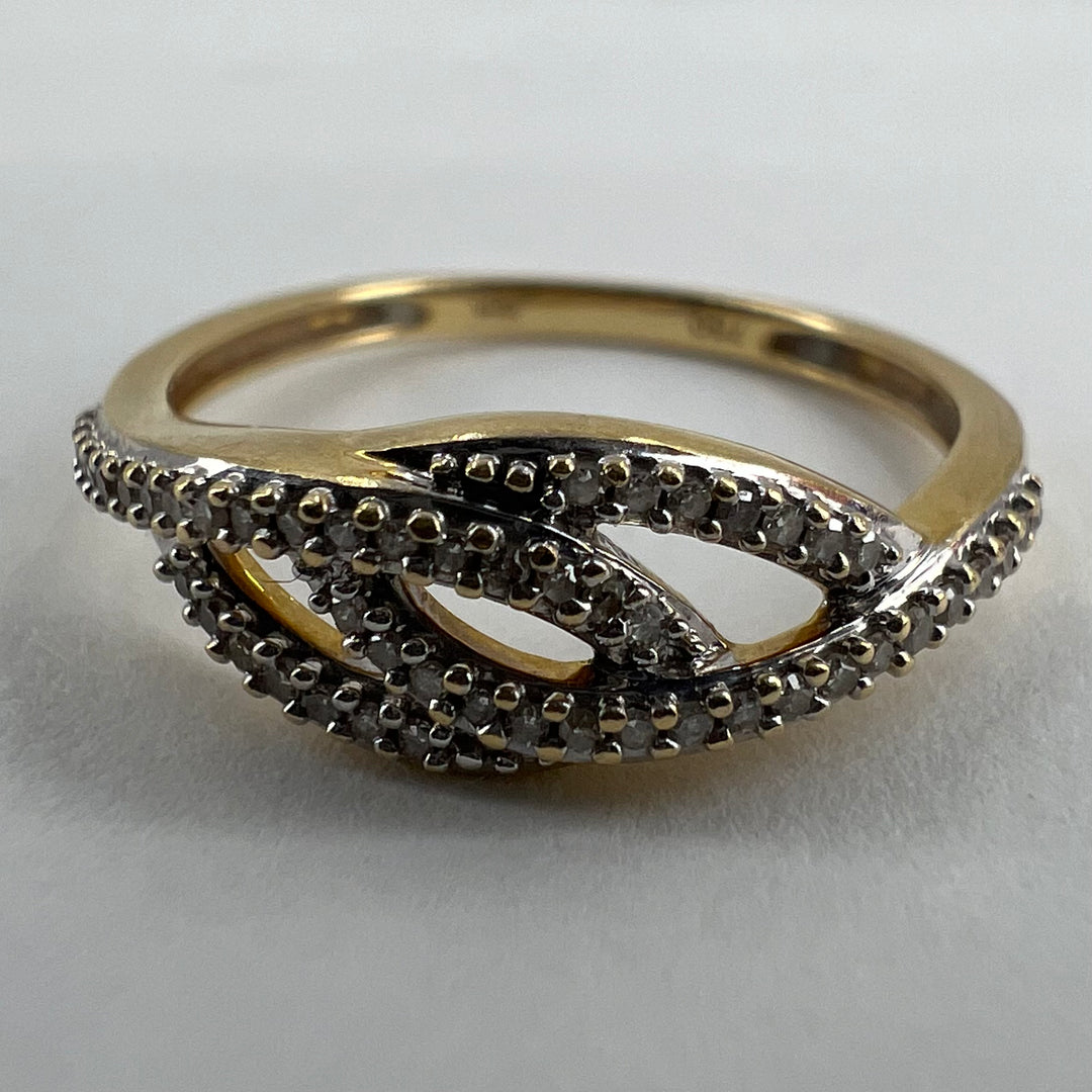 18K gullring m/diamanter