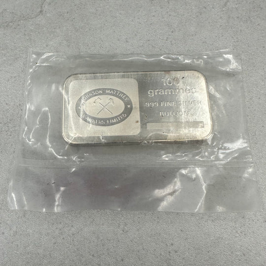 100g .999Ag Johnson Matthey Barre