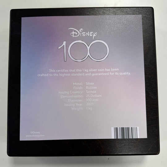 1Kg .999Ag $25 Samoa 2023 Disney 100år i skrin