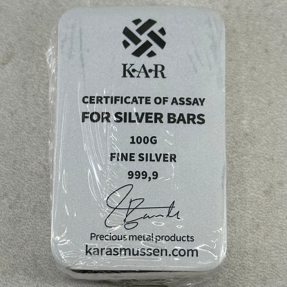 100g .999Ag KAR Barre