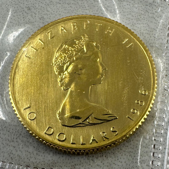 1/4oz .999Au Maple Leaf 1986 (vakumpakket)