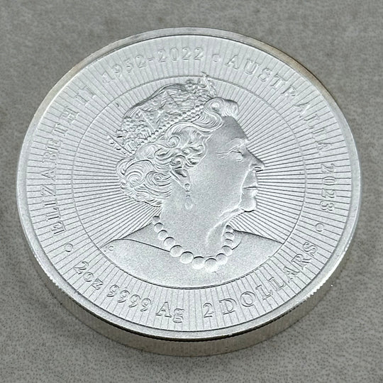 2oz .999Ag 2 Dollar Australia (Litt Patina)