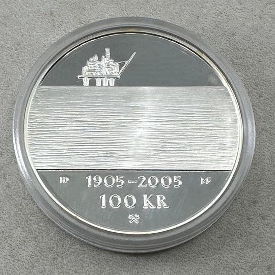 33.8g .925 Silver (SPOT) 100Kr 2004 Norge Unionsoppløsningen i kapsel