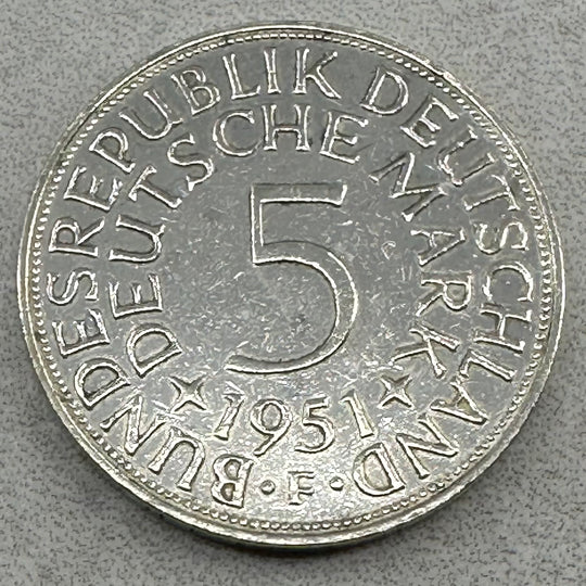 56g .999Ag(Net Weight) SPOT 5Mark Tyskland 1951(Renset)