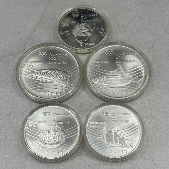 170,1g .925Ag (SPOT+5%)commemorative Olympic Coins Montréal Canada 1976