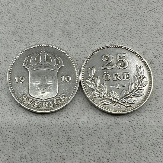 87,1g .999Ag (SPOT) 60STK 25 Ører Sverige 1910-1941 (Renset)