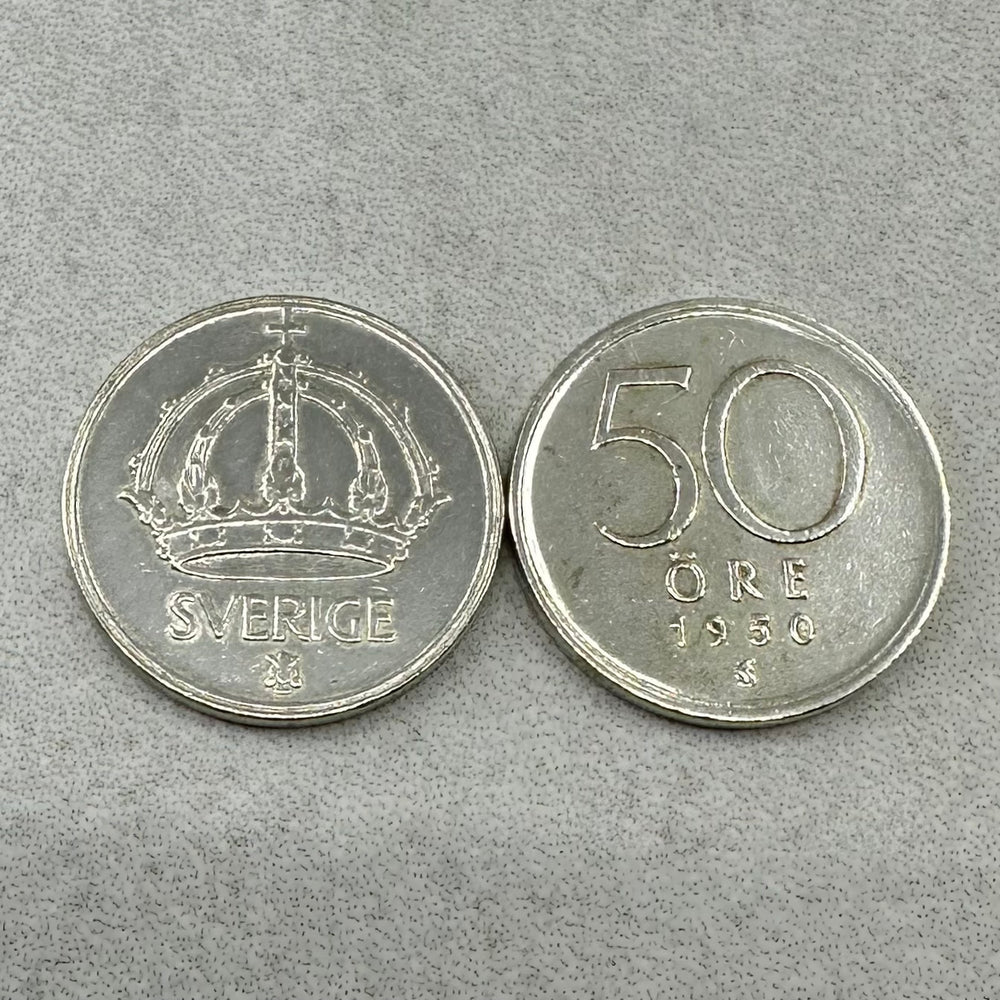 48g .999Ag (SPOT) 25STK 50Øre Sverige 1944-1950 (Renset)