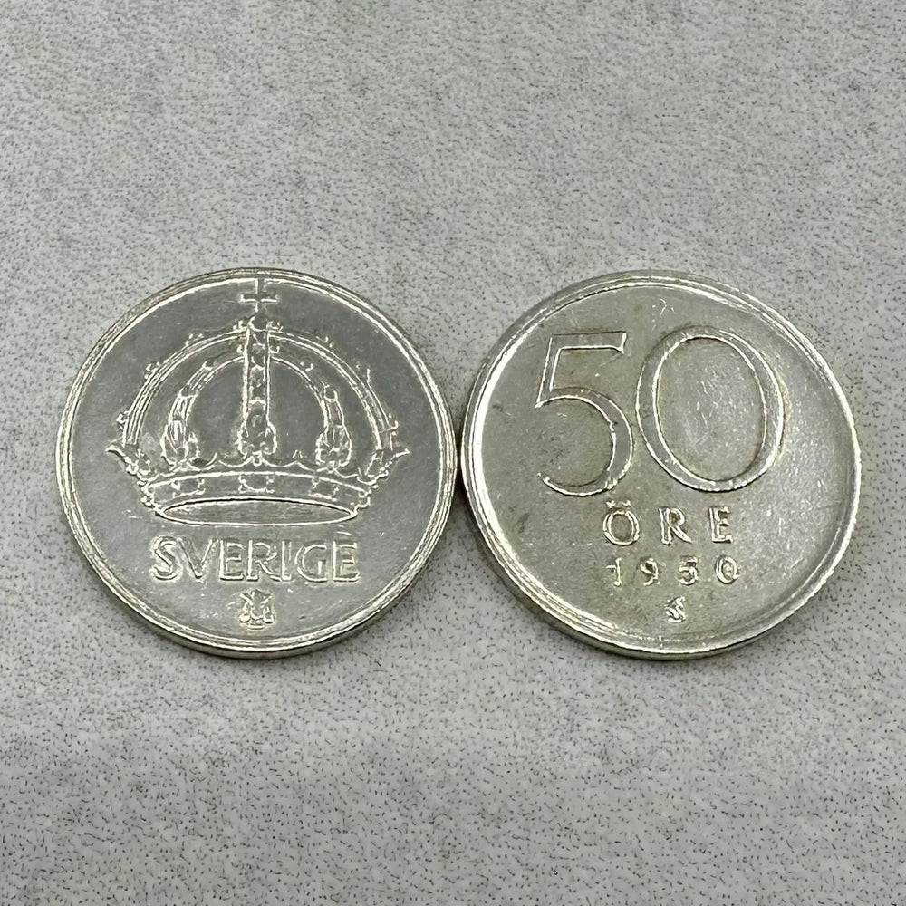 48g .999Ag (SPOT) 25STK 50Øre Sverige 1944-1950 (Renset)