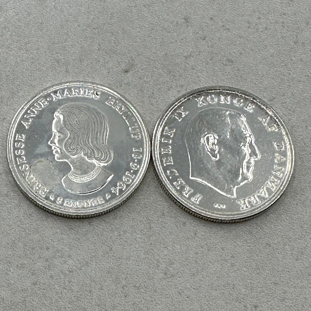 68g .999Ag(NetWeight)(SPOT)5kr Danmark 1964 Anne-Maries Bryllup(Renset)