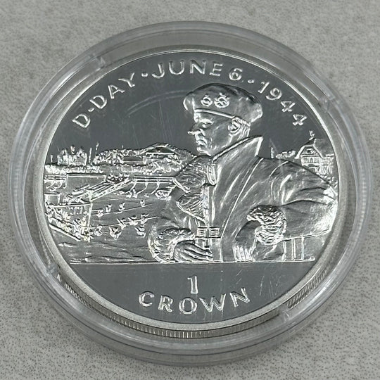 28,28g .925Ag Commemorative coin 1 crown Isle of Man D-Day 1944