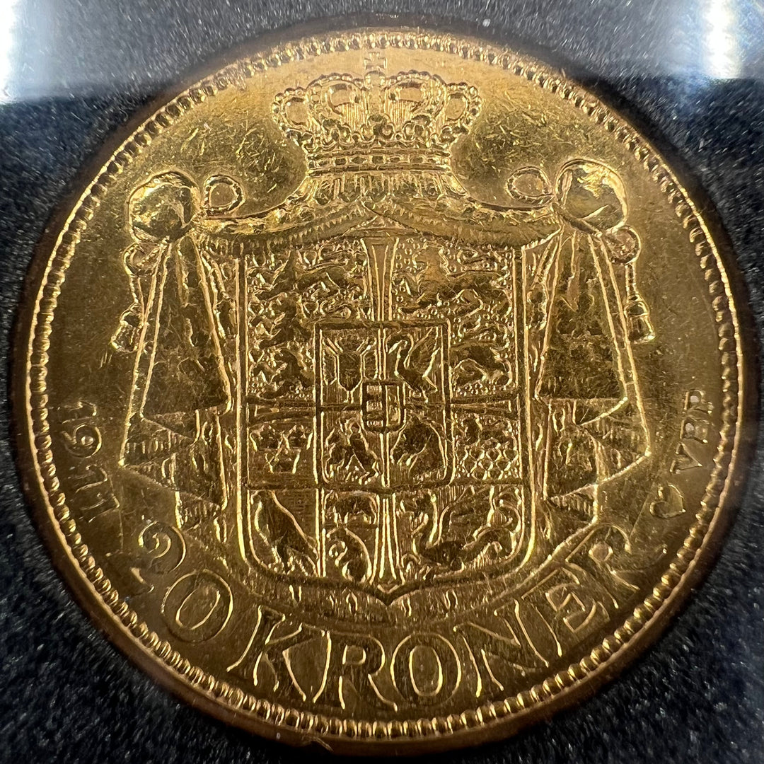 8.96g .900Au (SPOT) 20KR 1911 Danmark