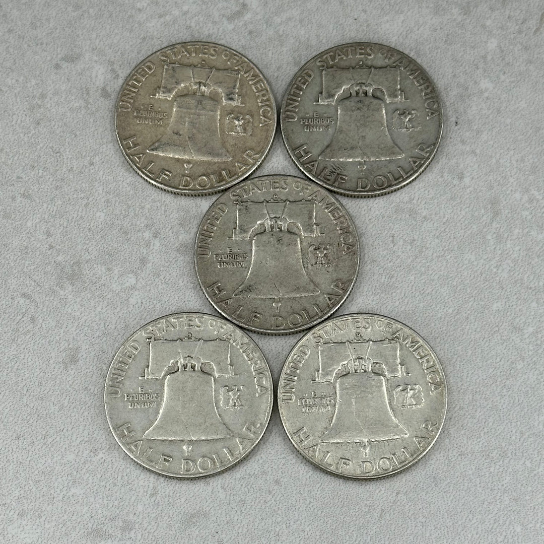 62,5g 900Ag(SPOT)Franklin Half Dollars 1952-63