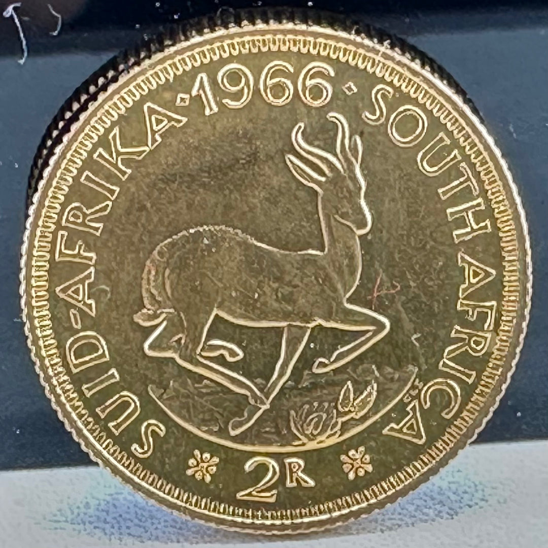 7,98g .917Au 2 Rand Sør Afrika 1966