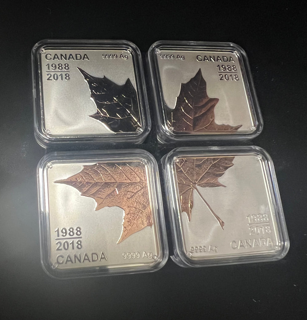 47.2g .999Ag 2018 Maple Leaf Quartet - 30 years 1988-2018 Gold plated