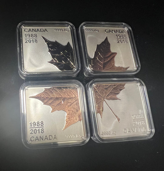 47.2g .999Ag 2018 Maple Leaf Quartet - 30 years 1988-2018 Gold plated