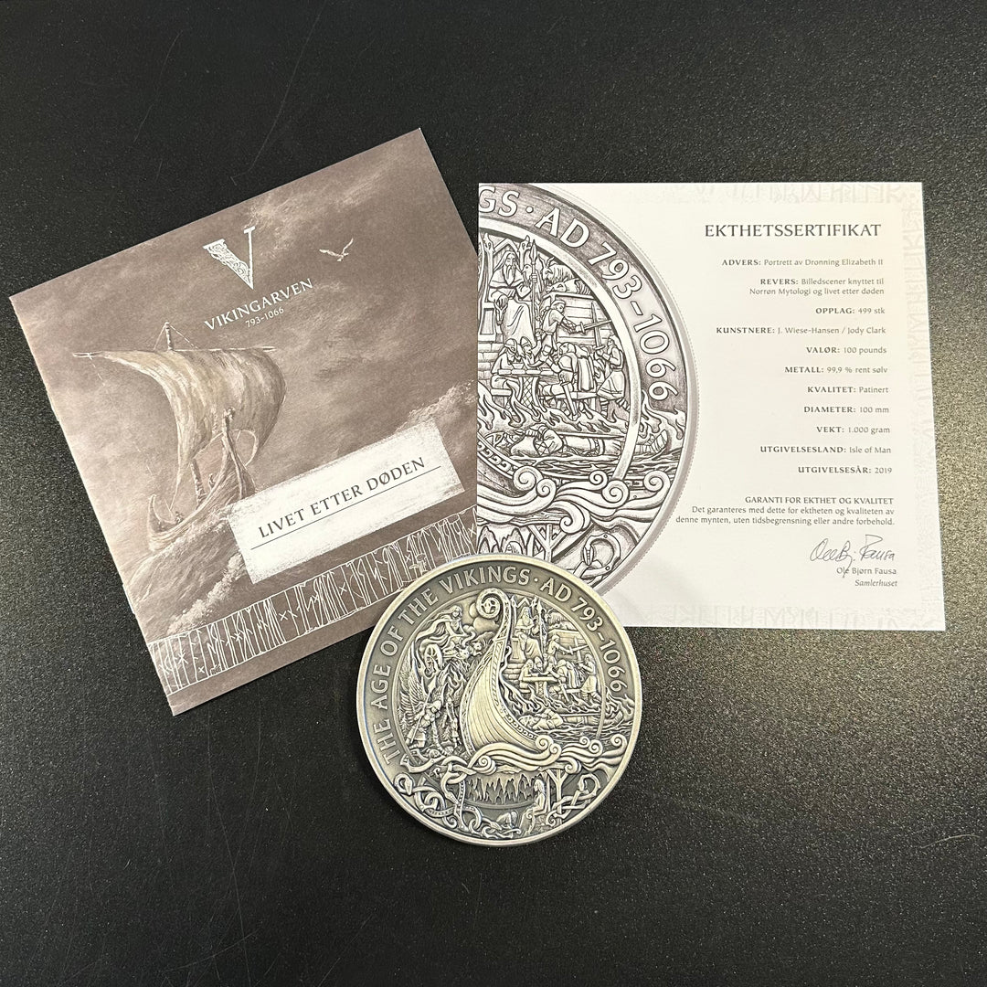 1Kg .999Ag 100Pound Isle of Man 2019 med skrin og sertifikat
