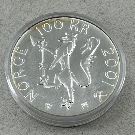 33.8g .925 Silver (SPOT) 100Kr 2001 Nobels Fredspris i kapsel