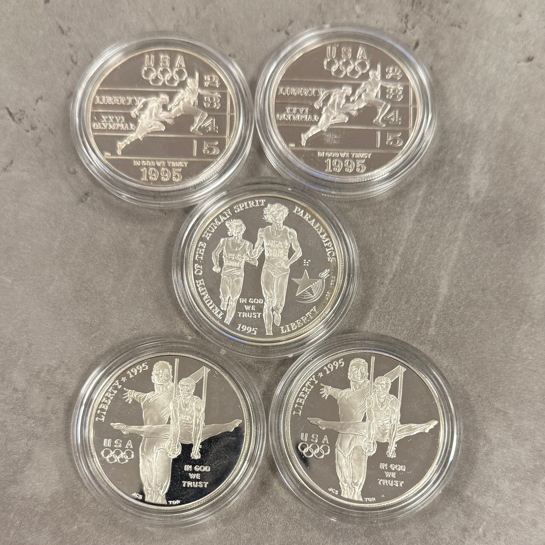 136.5g .900Ag (Spot) 5x$1 1995 Atlanta Centennial Olympics