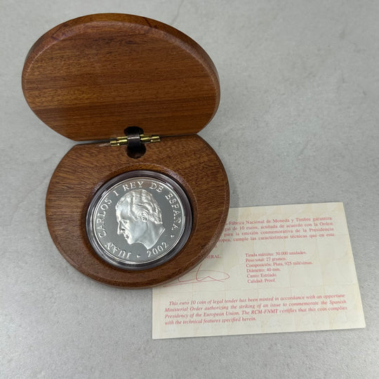 27g .925Ag 10€ Spania 2002 i skrin m/serfikat
