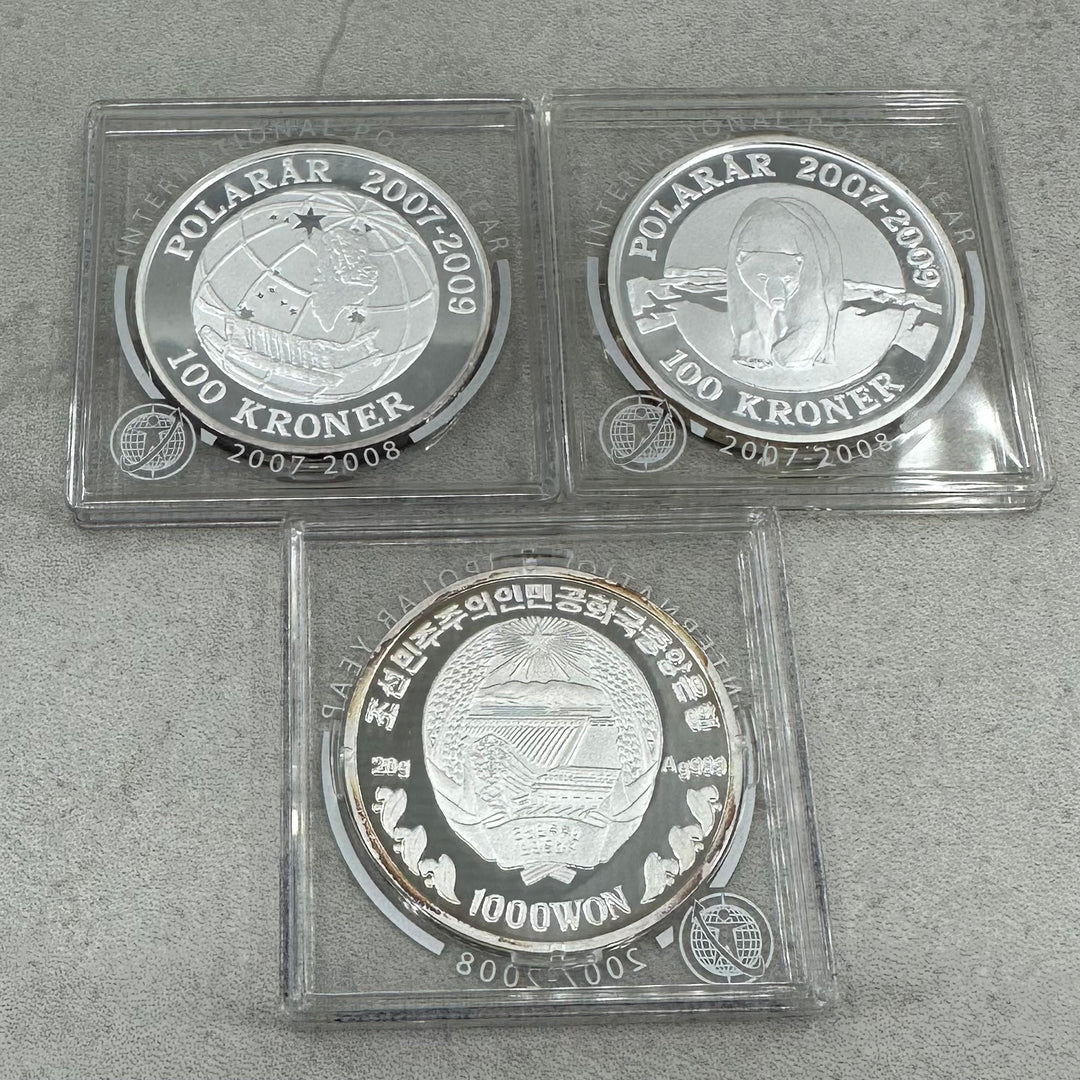 82,2g .999Ag (SPOT) commemorative coins polar year 2007/2008