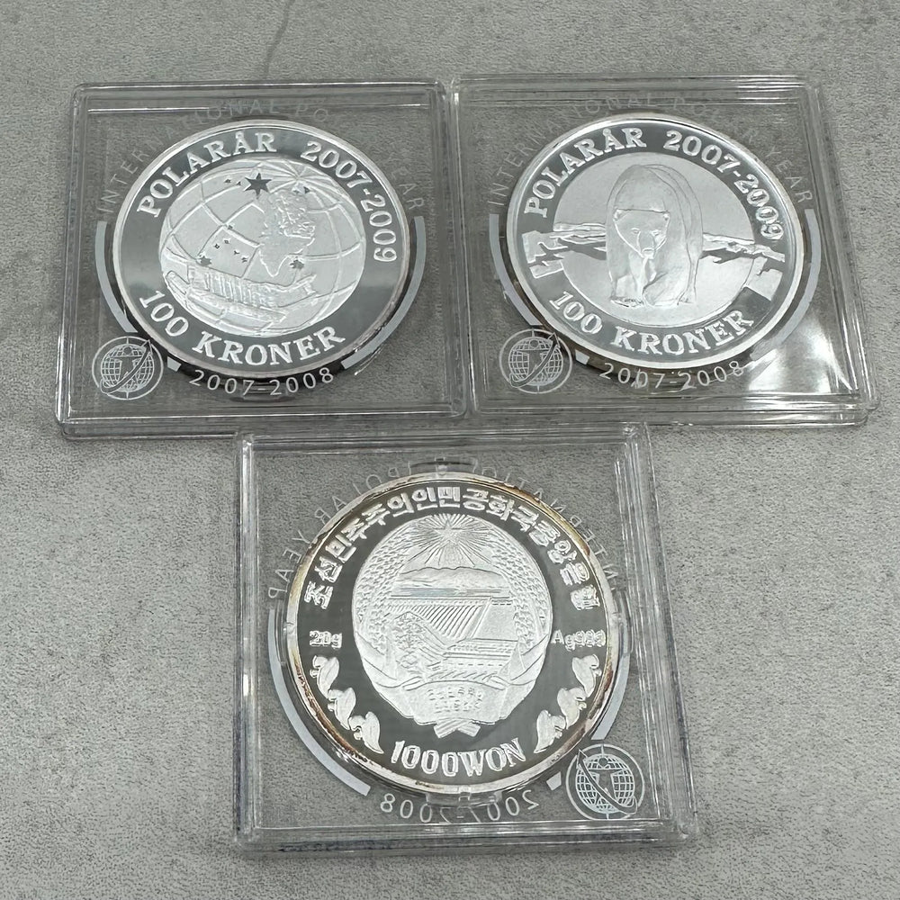 82,2g .999Ag (SPOT) commemorative coins polar year 2007/2008