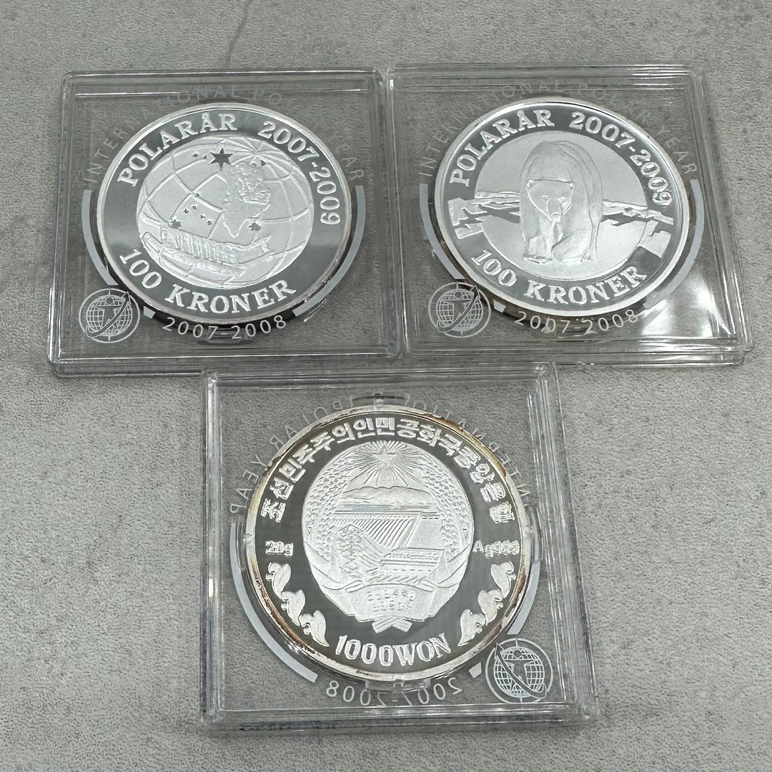 82,2g .999Ag (SPOT) commemorative coins polar year 2007/2008