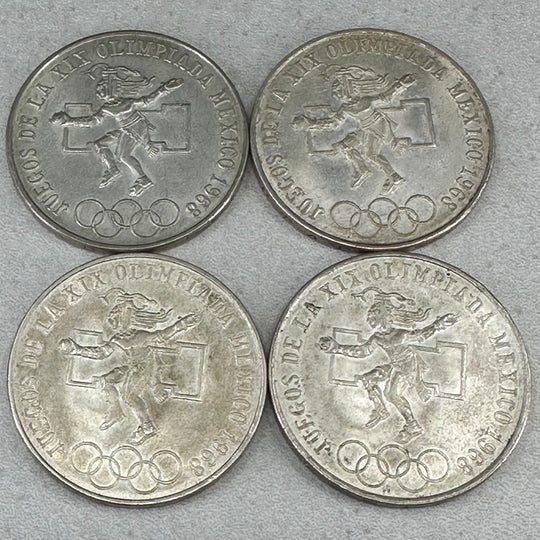 90g .720Ag 25 Pesos Mexico 1968 (Commemorative Coins Olympics Mexico City)