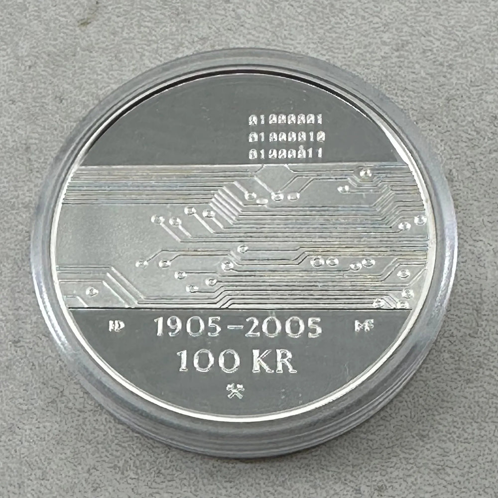 33.8g .925 Silver (SPOT) 100Kr 2005 Norge Unionsoppløsningen i eske
