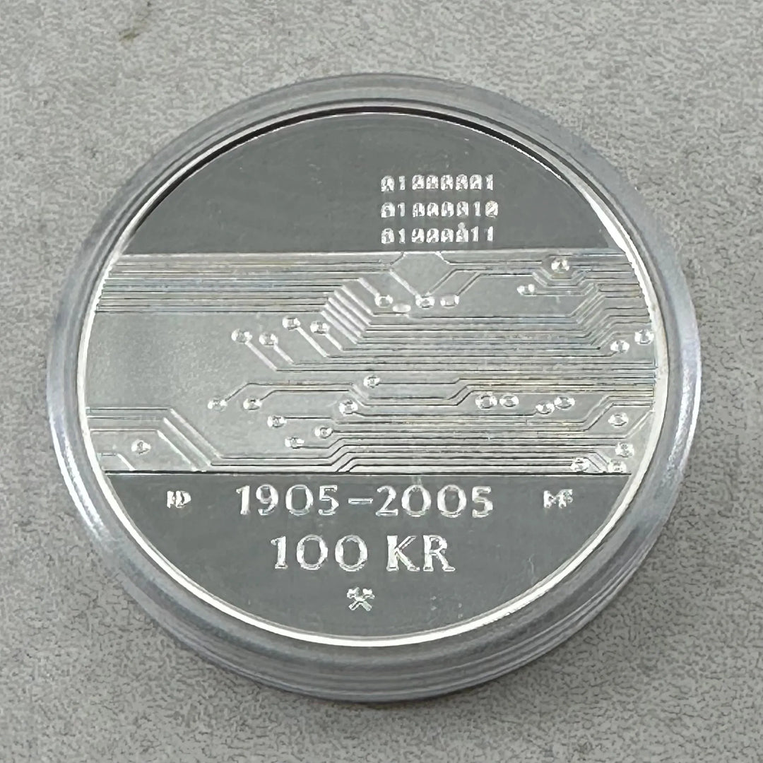 33.8g .925 Silver (SPOT) 100Kr 2005 Norge Unionsoppløsningen i eske