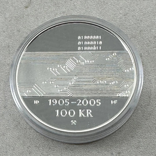 33.8g .925 Silver (SPOT) 100Kr 2005 Norge Unionsoppløsningen i kapsel