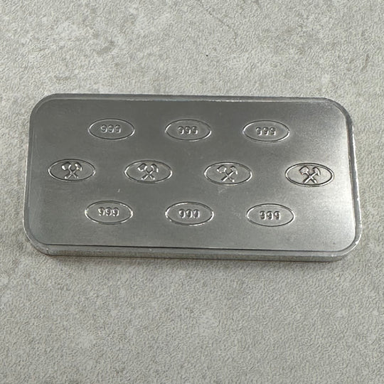 100g .999Ag Johnson Matthey Bullion i skrin